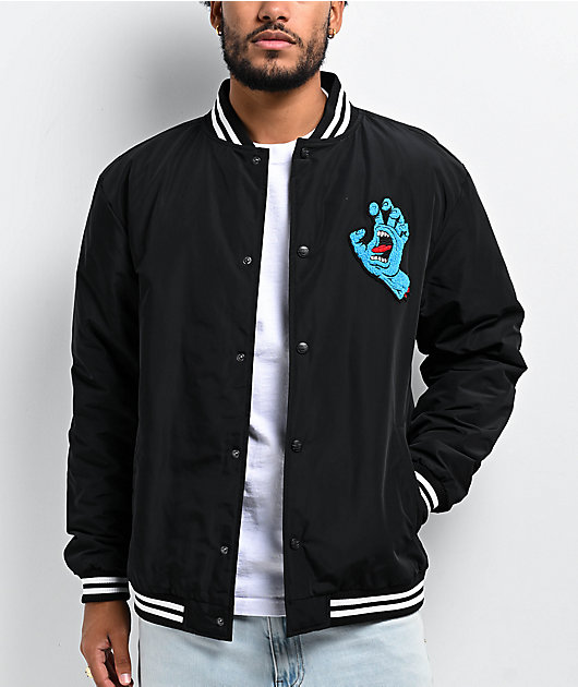 Santa Cruz Screaming Hand Black Stadium Jacket | Zumiez Santa Cruz Screaming Hand Black Stadium Jacket | Zumiez