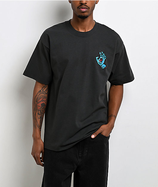 Santa Cruz Screaming Hand Embroidered Grey T-Shirt