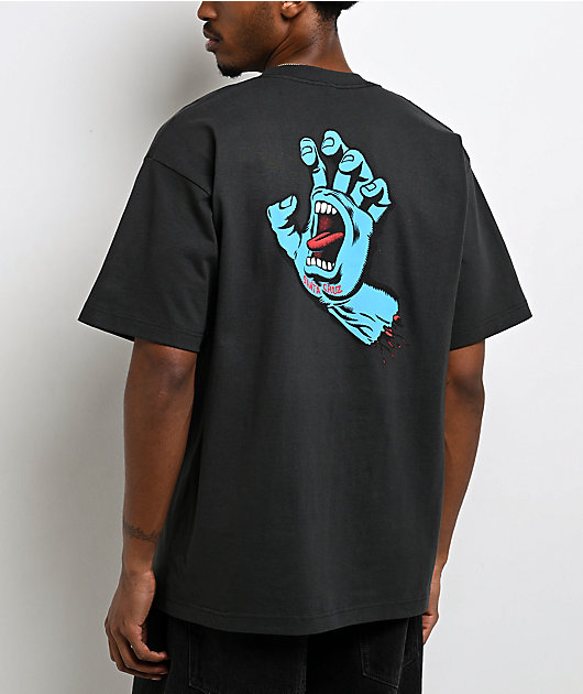 Santa Cruz Screaming Hand Embroidered Grey T-Shirt