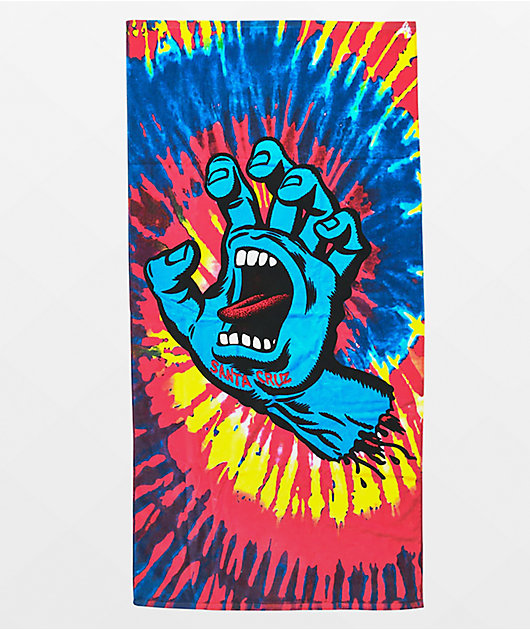 Santa Cruz Screaming Hand Tie Dye Towel | Zumiez