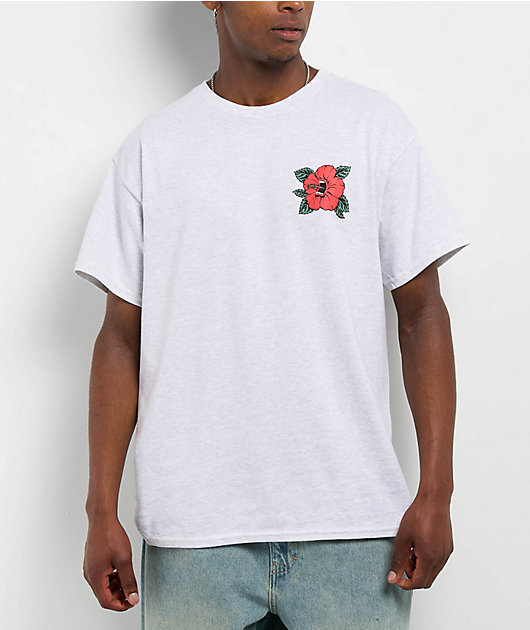 Santa Cruz Screaming Hibiscus Dot Heather Grey T-Shirt | Zumiez