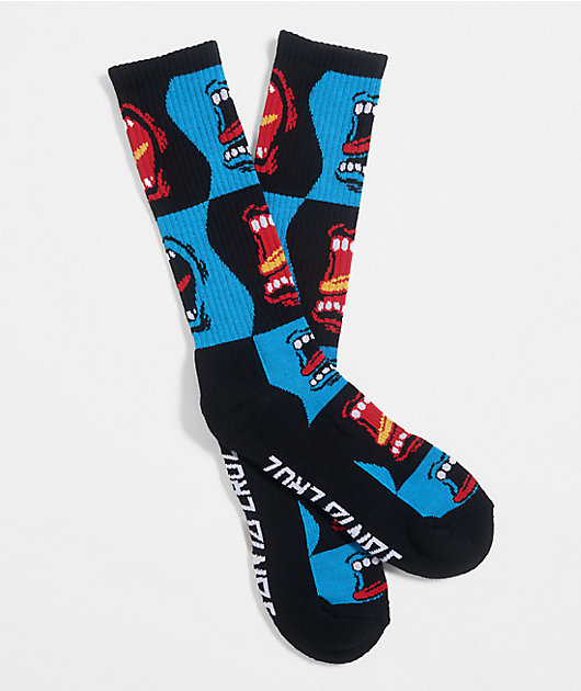 Santa Cruz Screaming Strip Black Crew Socks