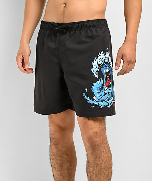 Santa Cruz Screaming Wave Black Board shorts | Zumiez