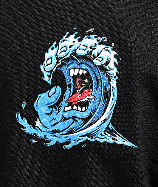 Santa Cruz Screaming Wave Black T-Shirt | Zumiez