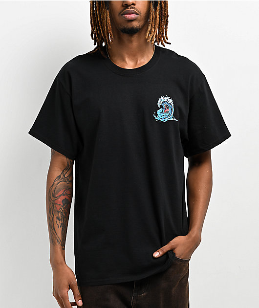 Santa Cruz Screaming Wave Black T-Shirt | Zumiez