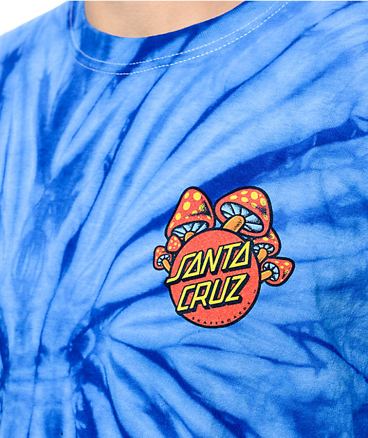 Santa Cruz Shroom Dot Blue Tie Dye T-Shirt