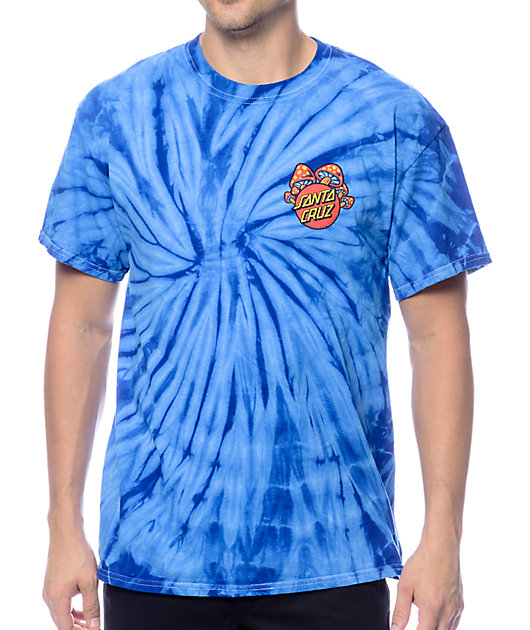 Santa Cruz Shroom Dot Blue Tie Dye T-Shirt