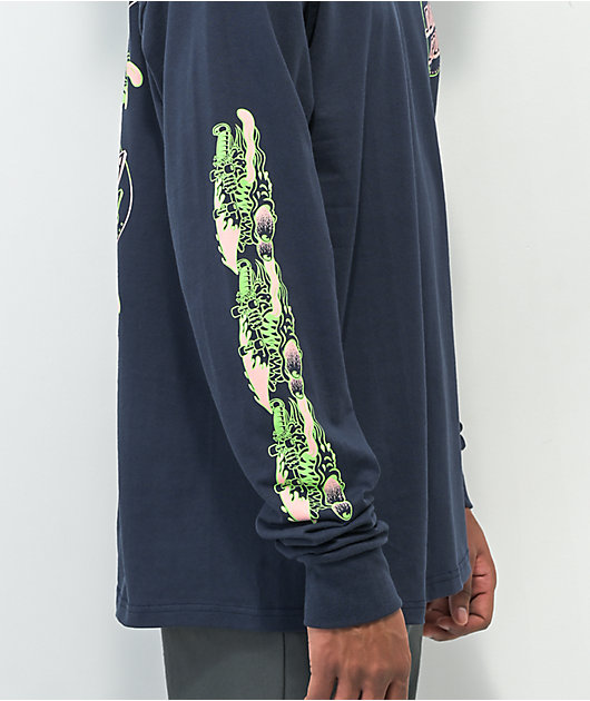Santa Cruz Slasher Flip Navy Long Sleeve T-Shirt