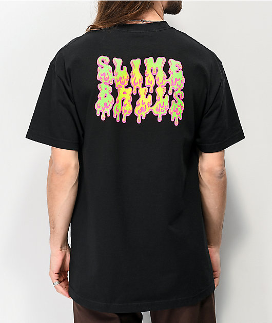 Santa Cruz Slime Balls Peace Out Black T-Shirt | Zumiez