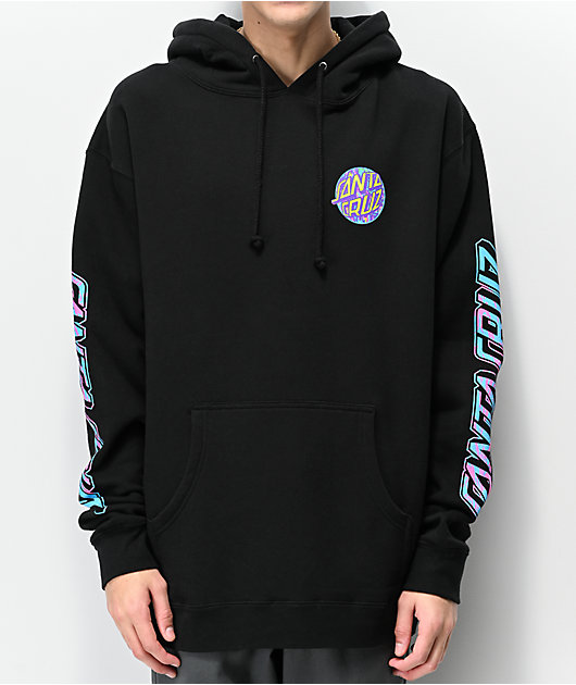 santa cruz vacation dot black hoodie