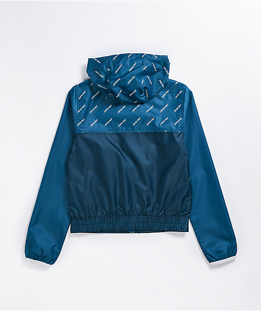 Santa Cruz Storm Stripe Blue Colorblock Windbreaker Jacket