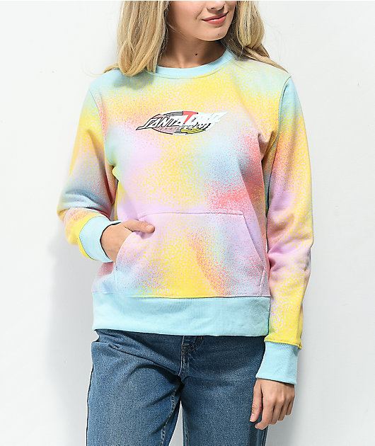 tie dye crew neck sweatshirt women's