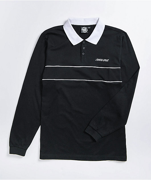 Black Long Sleeve Polo Shirt