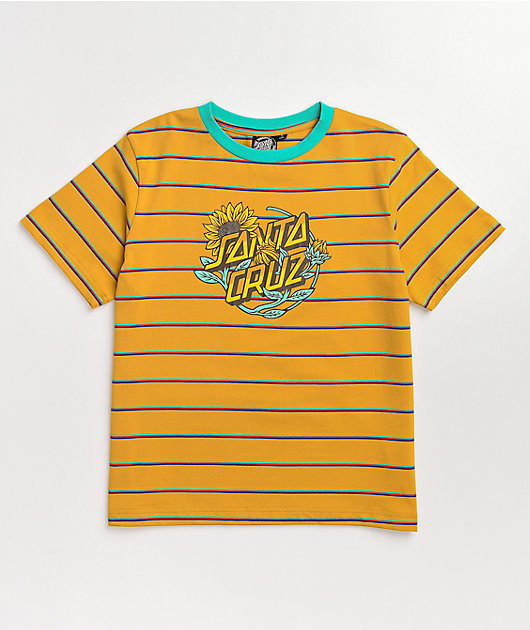Santa Cruz Sunflower Dot camiseta de rayas amarillas