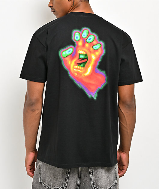 Santa Cruz Thermal Hand Black T-Shirt | Zumiez