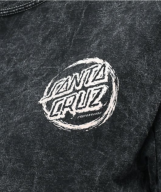 Santa Cruz Throwdown Dot Washed Black T-Shirt