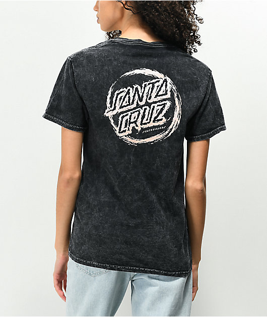 Santa Cruz Throwdown Dot camiseta negro lavado