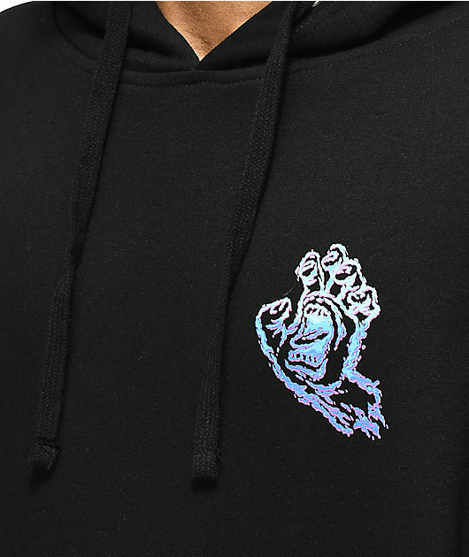 Santa Cruz Throwdown Hand sudadera negra con capucha