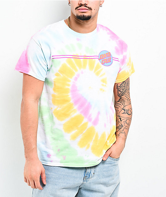 Santa Cruz Tie Dye Dot White T-Shirt | Zumiez