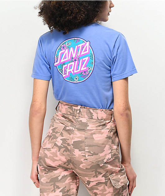 Santa Cruz Vacation Dot 2 Washed Blue T-Shirt