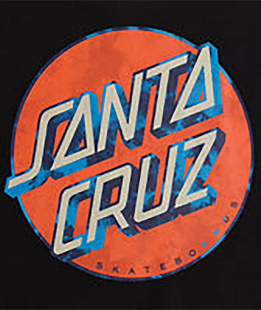 Santa Cruz Wash Dot Black Crewneck Sweatshirt