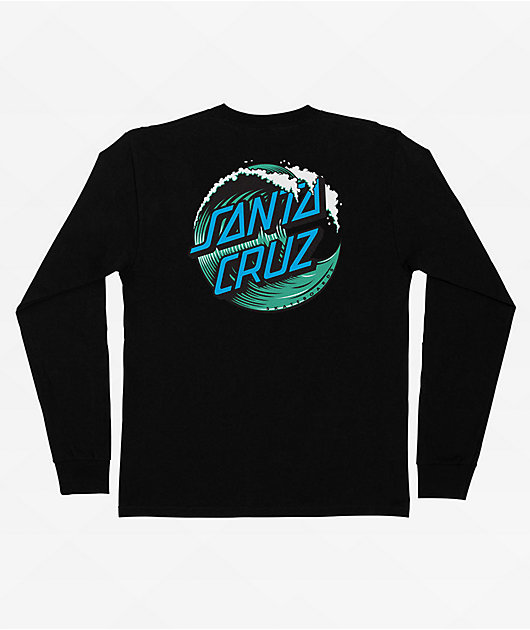 Santa Cruz Wave Dot Black Long Sleeve T-Shirt | Zumiez