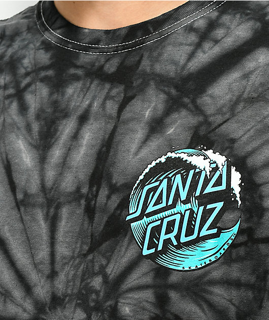 Santa Cruz Wave Dot Black Spider Tie Dye T-Shirt 