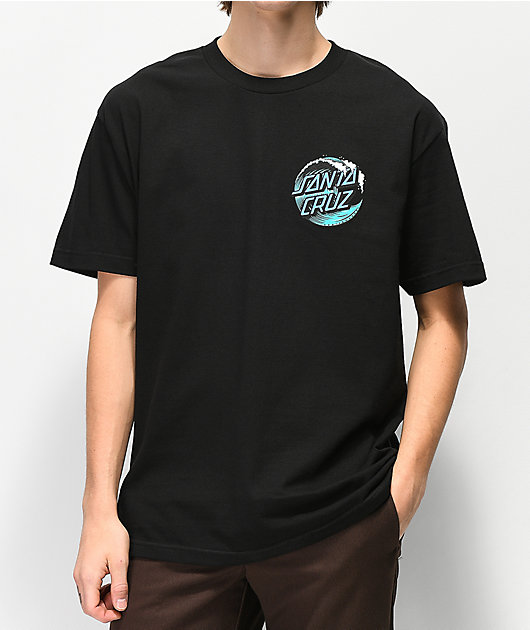 Santa Cruz Wave Dot Black T Shirt Zumiez