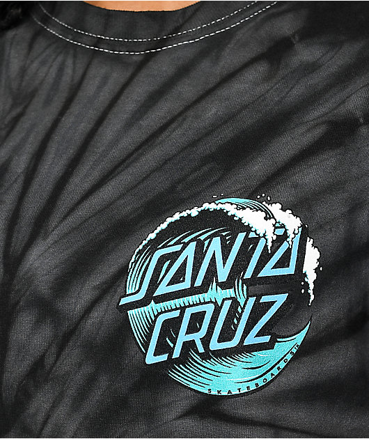 Santa Cruz Wave Dot Black Tie Dye T-Shirt