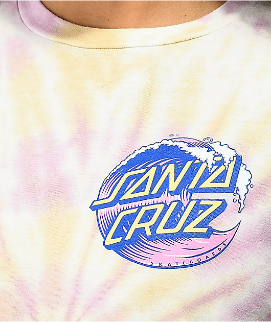 Santa Cruz Wave Dot Camiseta tie dye limonada rosa