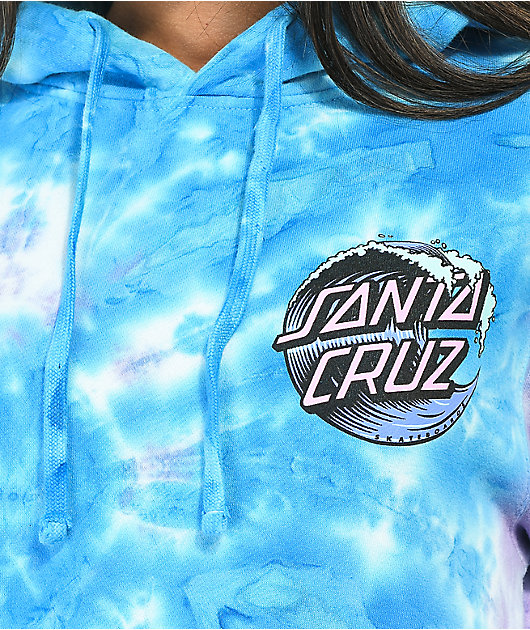 Santa cruz blue store tie dye hoodie