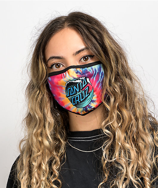 Santa Cruz Wave Dot Tie Dye Face Mask