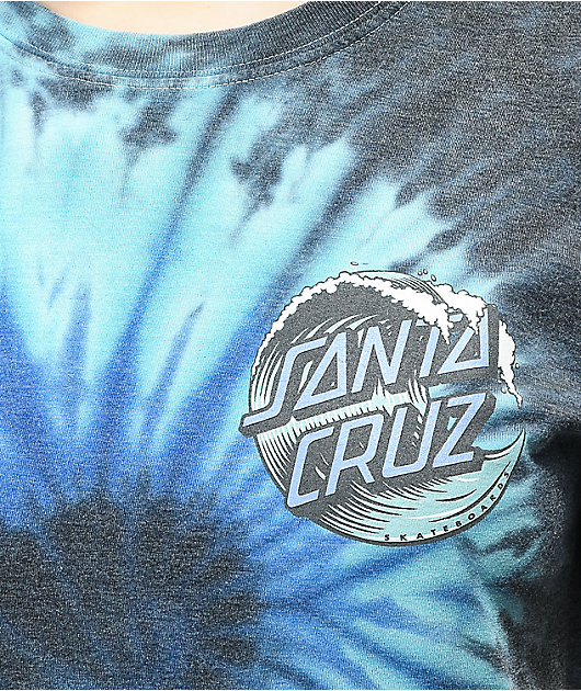 Santa Cruz Wave Dot camiseta tie dye azul