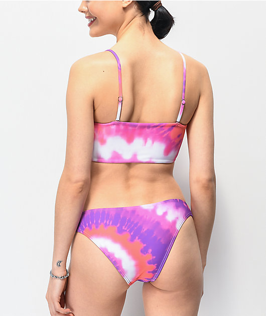 Santa Cruz braguitas de bikini súper brasileñas de tie dye rosa y morado