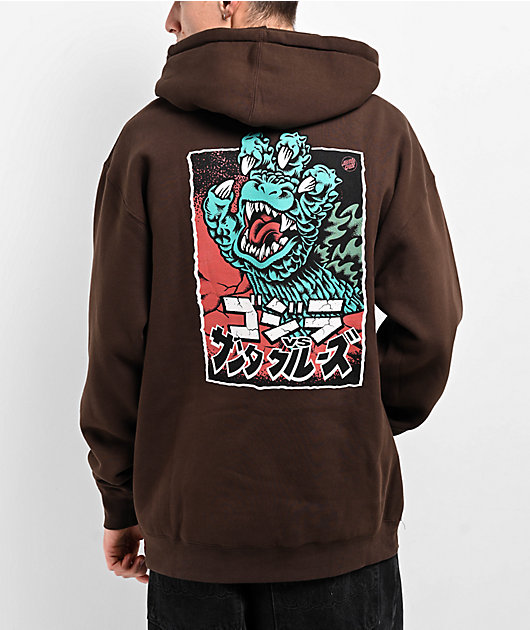 専用出品　NEW BREED OF GANGSTAZ - NBG Santa Cruz x Godzilla Hand Brown Hoodie | Zumiez