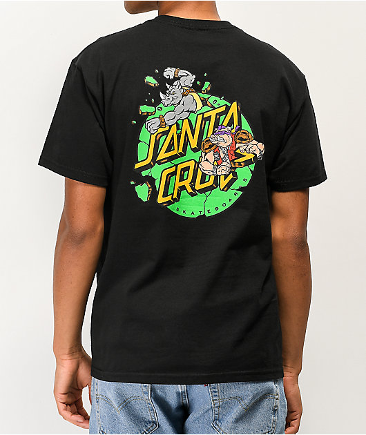 Santa Cruz x TMNT Bebop & Rocksteady Black T-Shirt