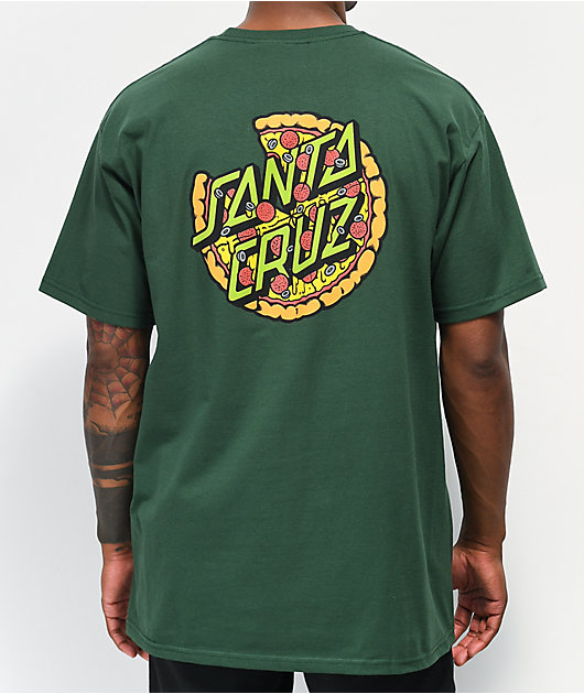 Santa Cruz x TMNT Pizza Dot Forest Green T-Shirt