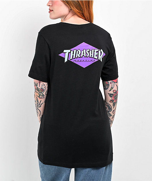 Santa Cruz x Thrasher Diamond Dot Black T-Shirt