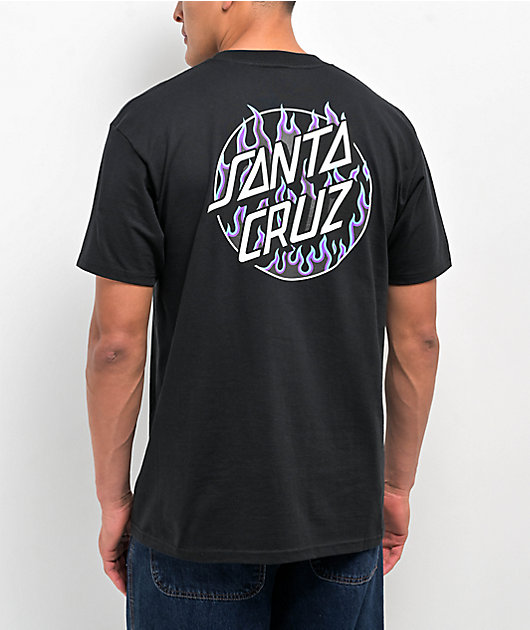 Santa Cruz x Thrasher Flame Dot Black T-Shirt