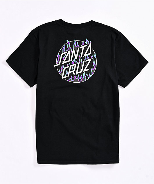 Santa Cruz x Thrasher Kids Flame Dot Black T Shirt Zumiez