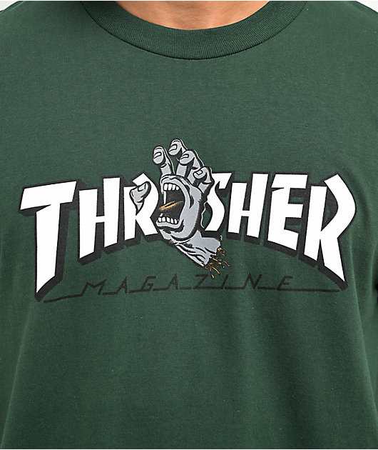 Santa Cruz x Thrasher Screaming Logo Green T-Shirt