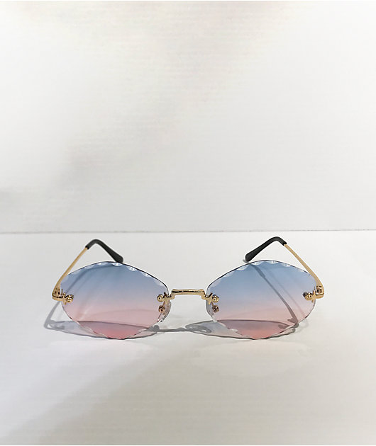 Scalloped Ombre Blue & Purple Sunglasses