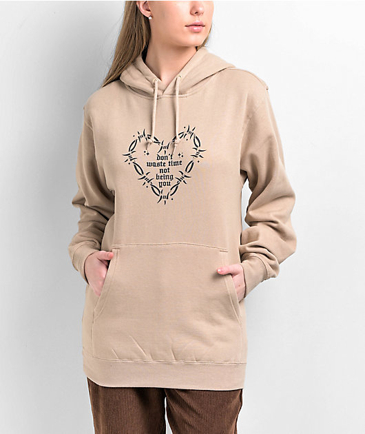 Beige hoodie best sale