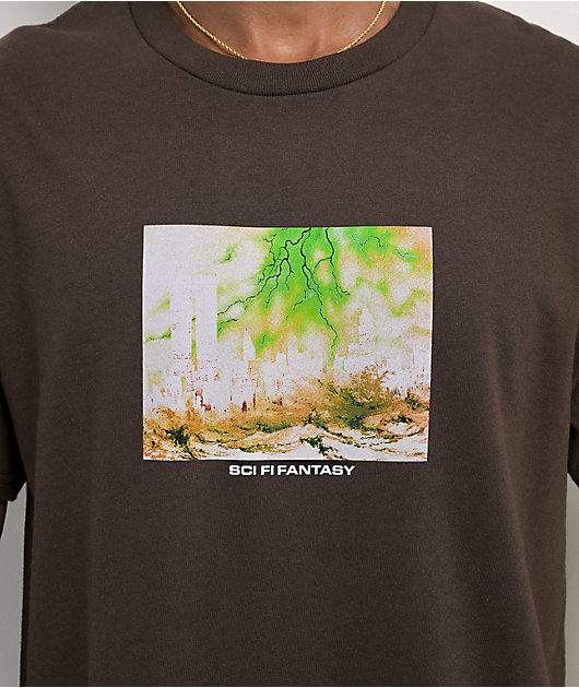 Sci-Fi Fantasy Apocalypse Dark Brown T-Shirt