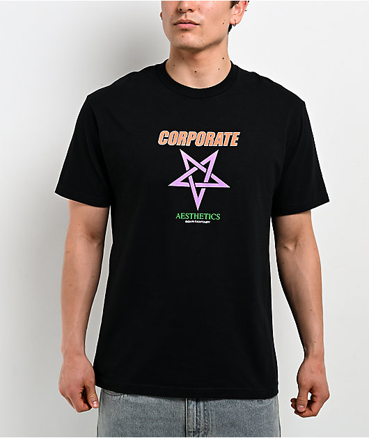 Sci-Fi Fantasy Corporate Aesthetics Black T-Shirt