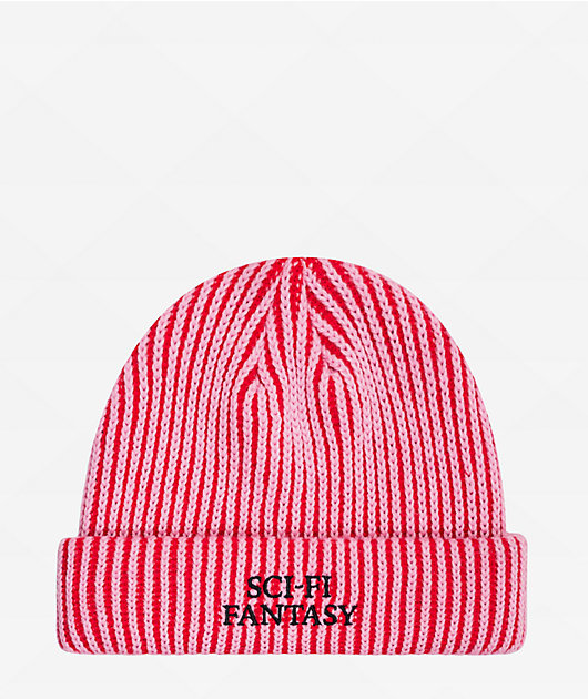 Sci-Fi Fantasy Logo Pink & Dark Red Beanie | Zumiez