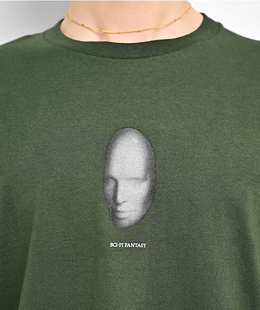 Sci-Fi Fantasy Mask Dark Green T-Shirt
