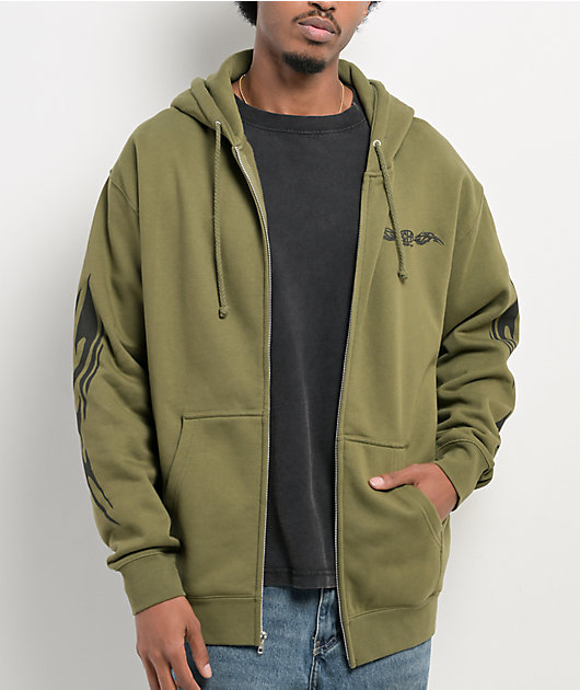 Sci-Fi Fantasy Origin Green Zip Hoodie