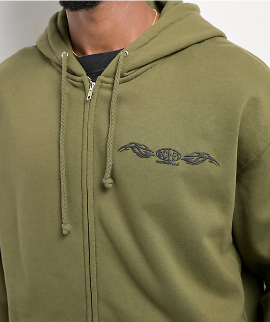 Sci-Fi Fantasy Origin Green Zip Hoodie