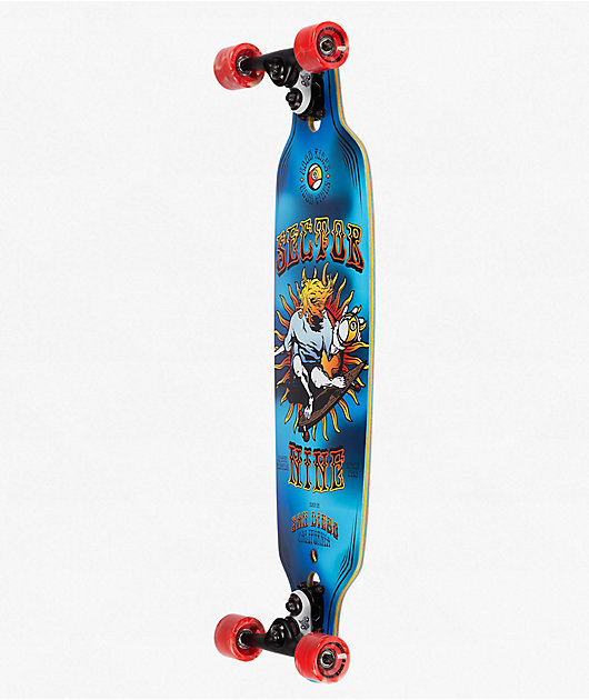 Sector 9 9er Mini Fractal Blue 34" Drop Through Longboard Complete